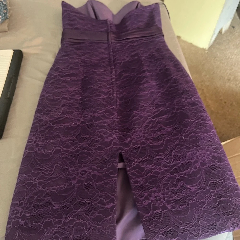 Allure Bridals Strapless Purple Lace Dress - Picture 2 of 2
